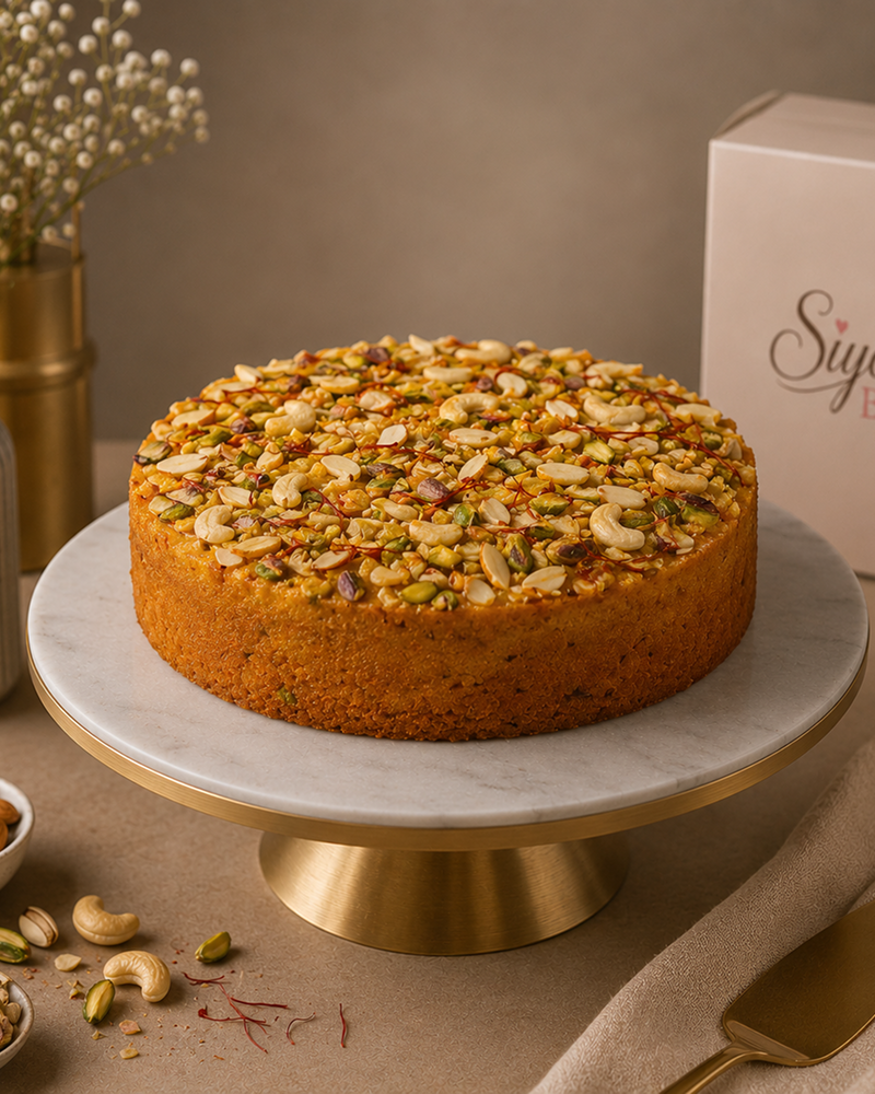Saffron Dry Fruit Cake