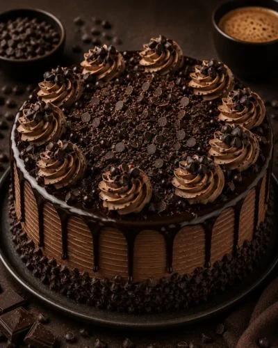 Dark Choco Chips Cake