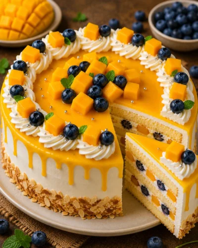 Mango Blueberry Cake