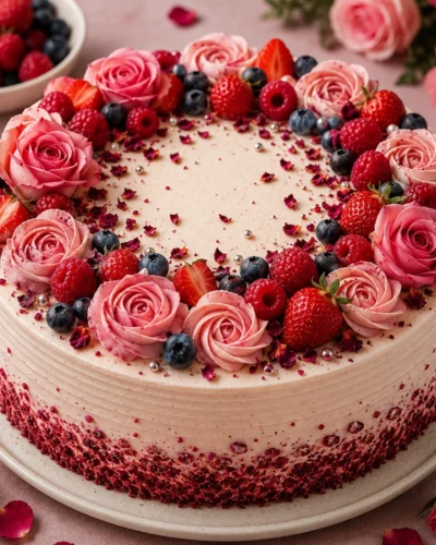 Rose And Berry Cake